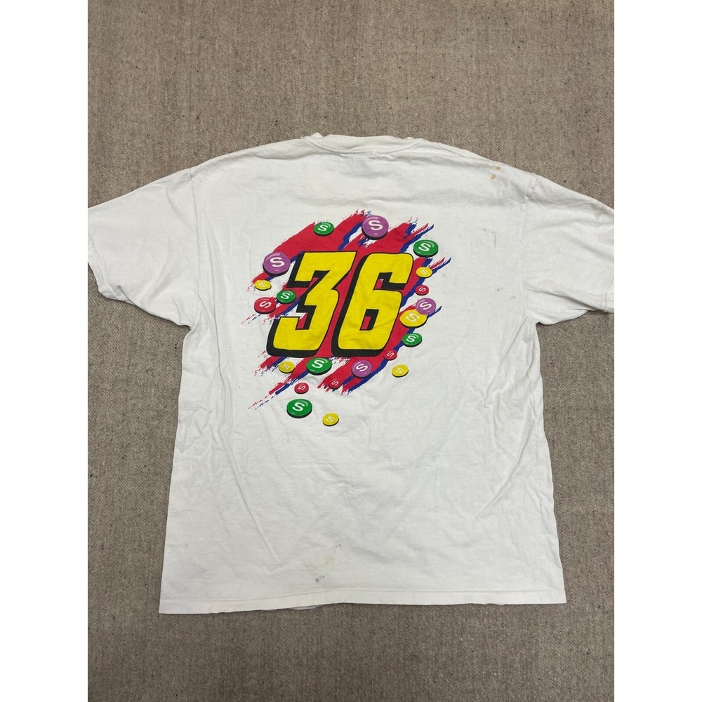 Vintage Ernie Irvan Shirt men xl White 1990s nascar Skittles racing - Picture 7 of 9